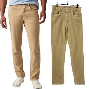 Faherty Mens Size 31 Jeans Stretch Terry 5 Pocket Pant Khaki Tan Slim Straight